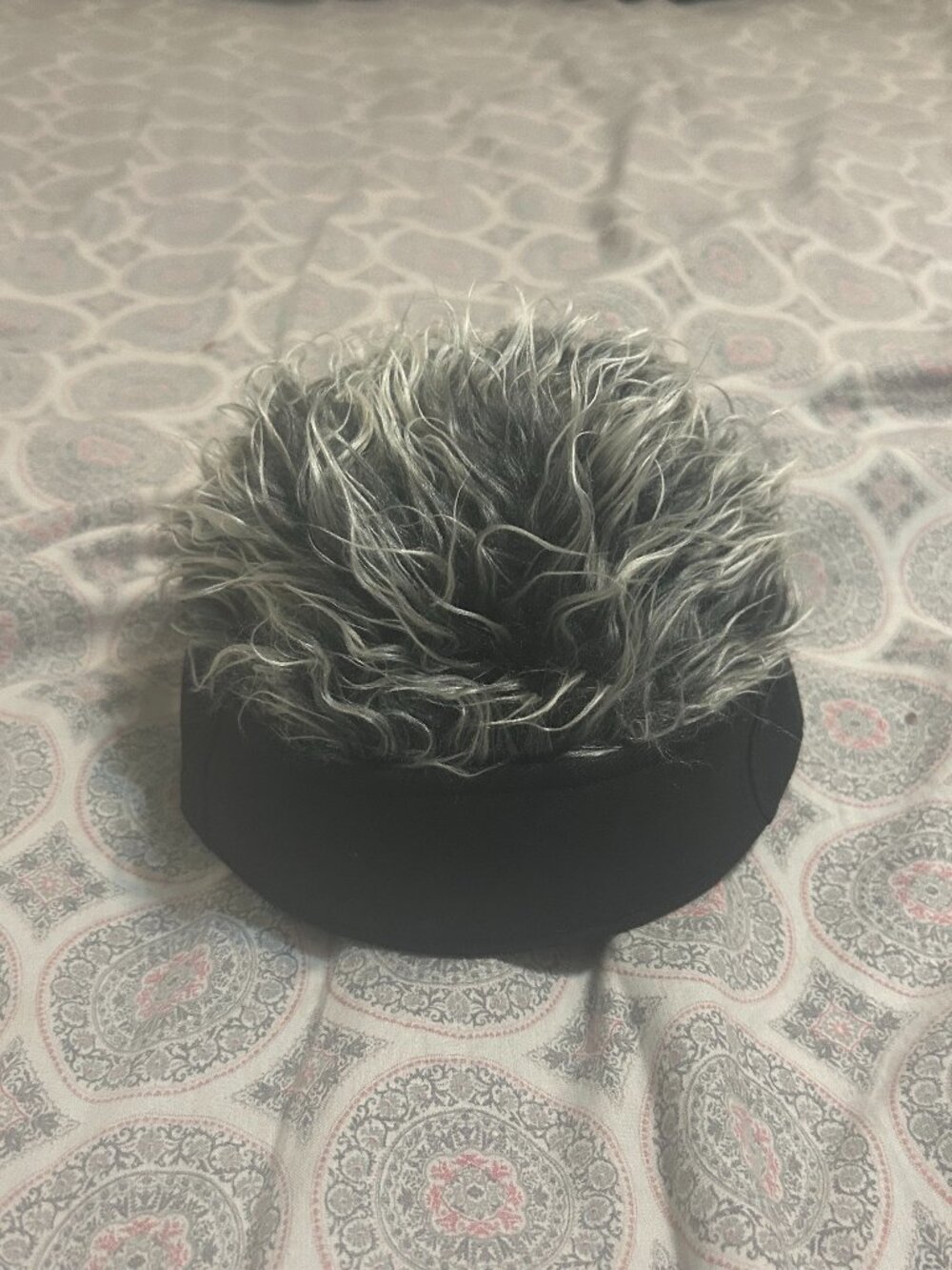 Frosted Tips Wig Novelty Hat with Hair
